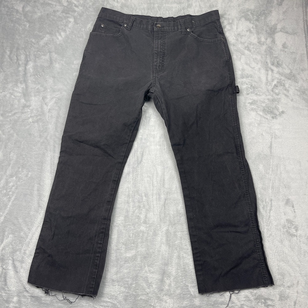 Vtg‎ Dickies Carpenter Jeans Mens 36x34 (37x28) Gray Stretch Mid Rise Straight